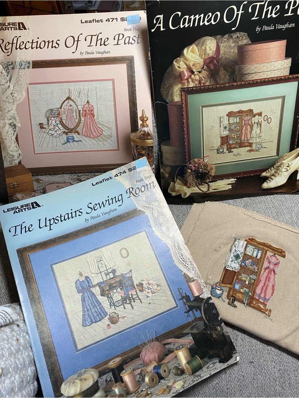 Vintage Paula Vaughn cross stitch pattern lot